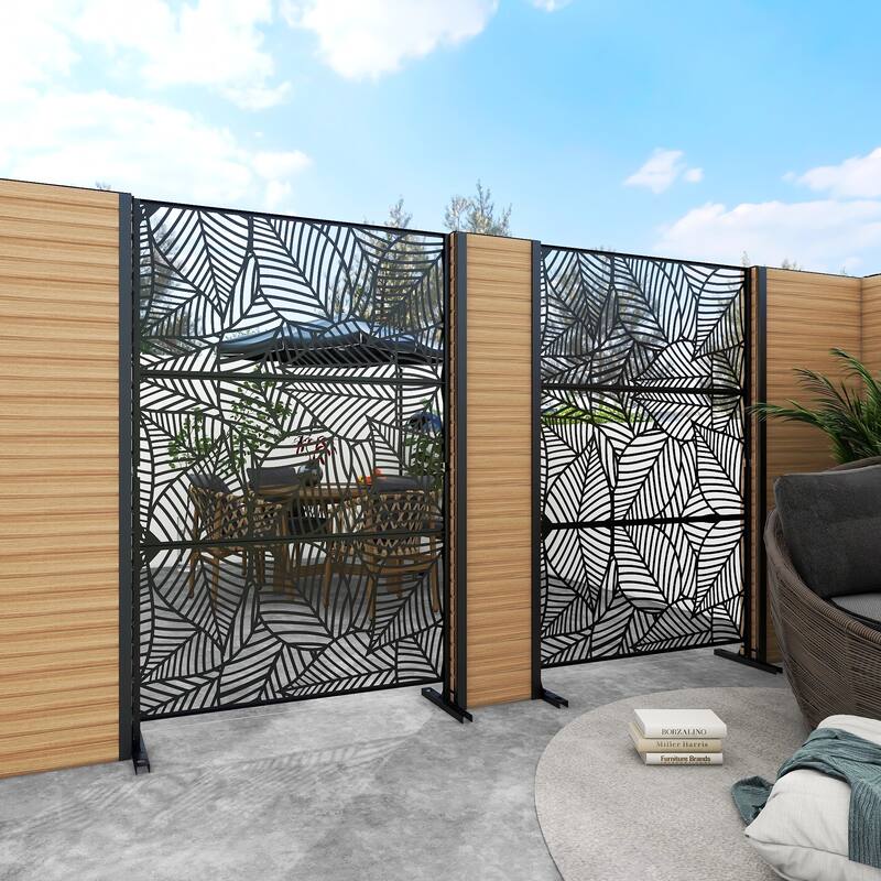 Outdoor Privacy Screen with Stand (Set of 2)