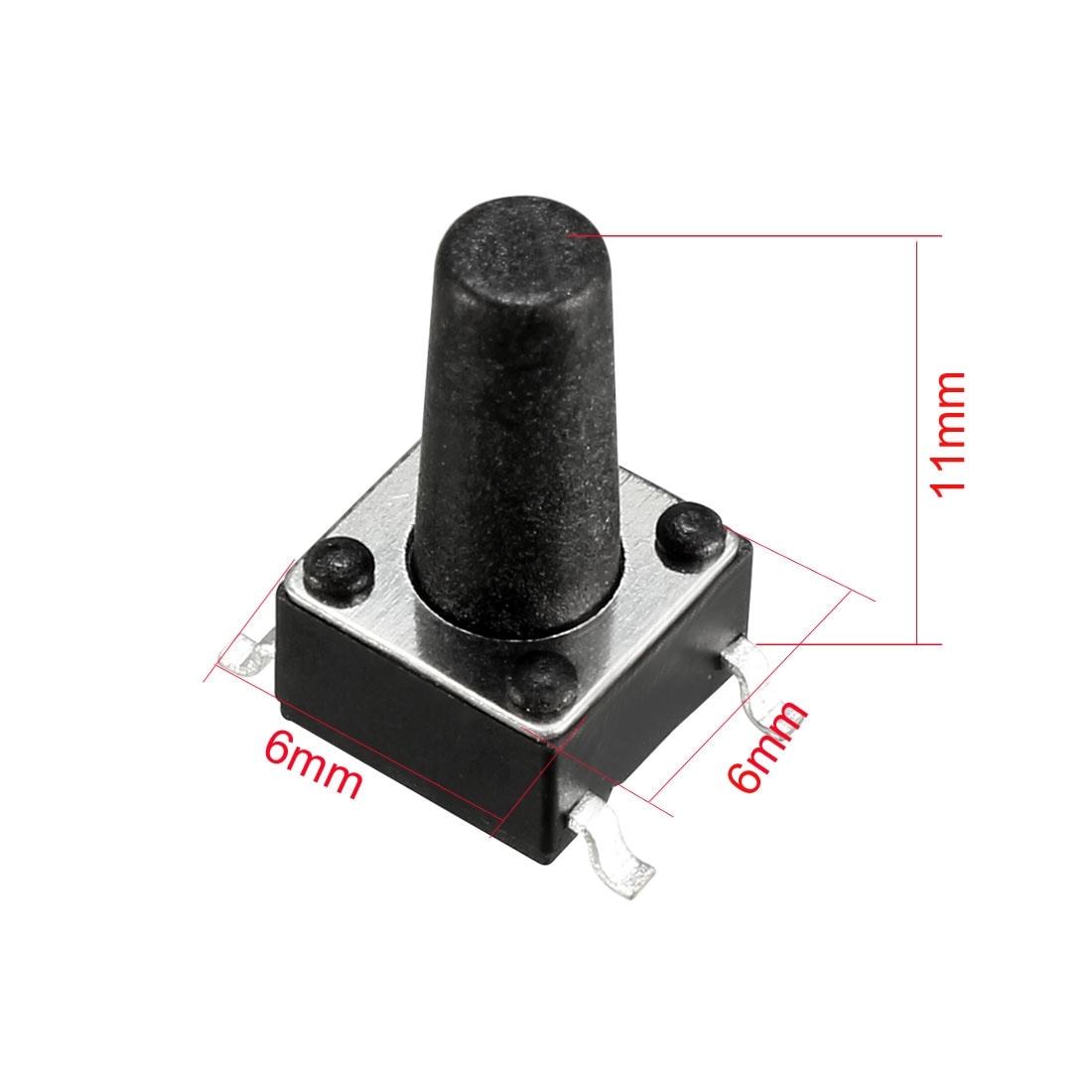 uxcell 10Pcs Momentary PCB Side Mounting Regular Bracket Pushbutton Push Button Tact Tactile Switch DIP 2 Terminals