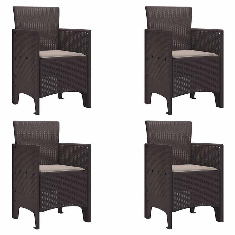 vidaXL Garden Dining Set 3/5 pcs Anthracite/Brown Polt rattan - 100 x 100 x 73 cm