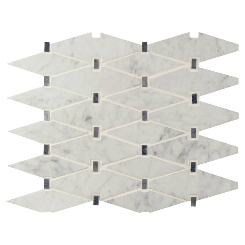 Ackland AKM-S-13X11GEP-CA 11" x 13" Marble Geometric Floor and Wall - Carrara White