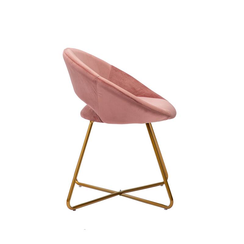 Porthos Home Reine Leisure Accent Chairs Set of 2, Velvet Upholstery, Gold Legs