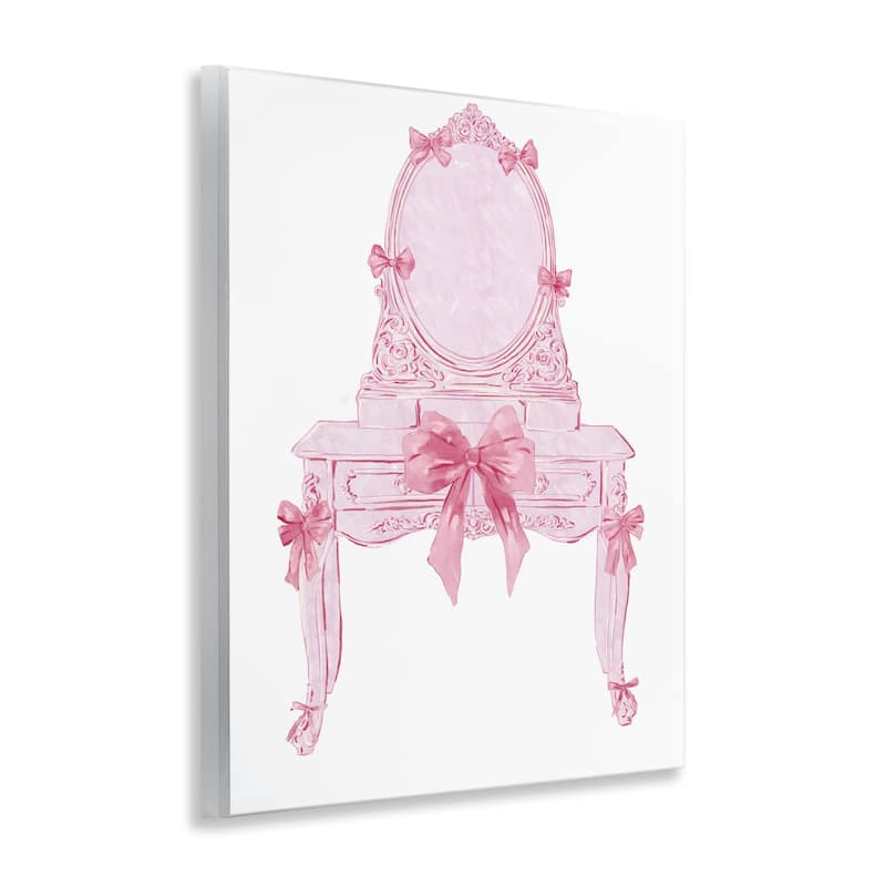 Stupell Lovely Pink Vanity with Bows Wall Plaque Art Design By Ziwei Li