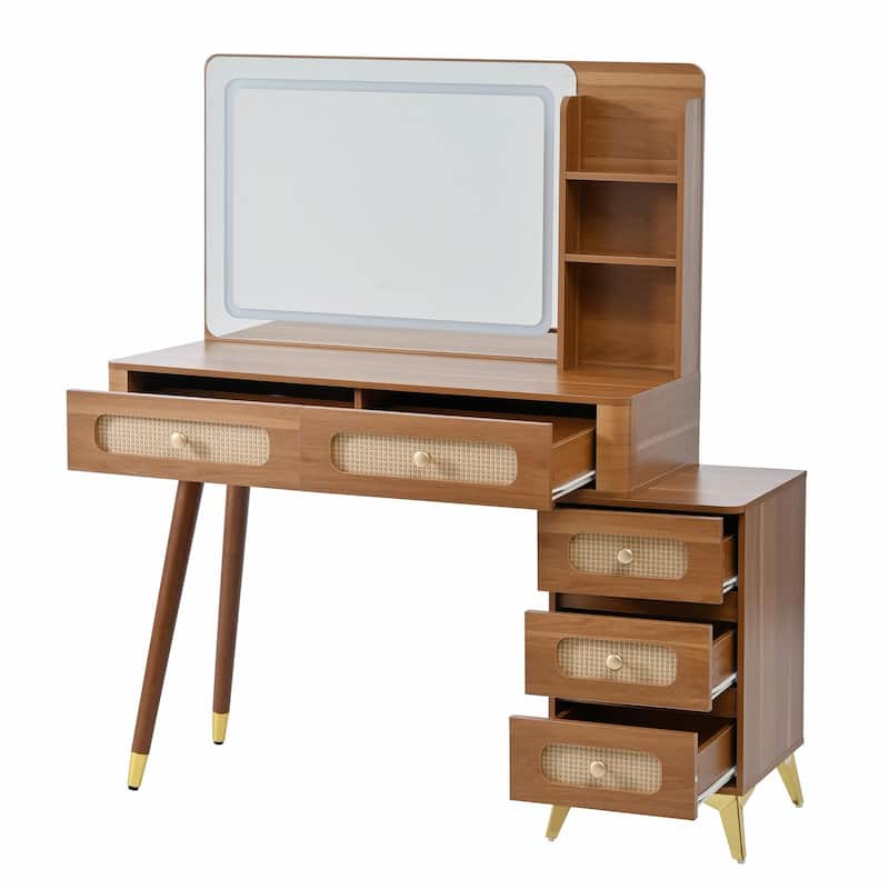 47'' Vintage Makeup Vanity with Mirror and Lights