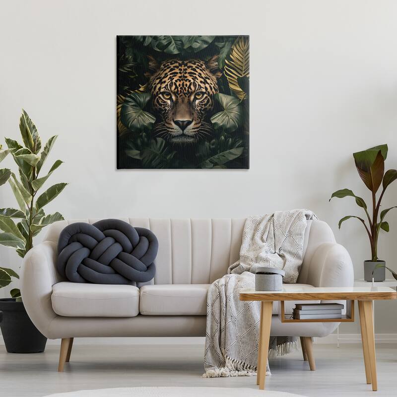 Stupell Leopard in Exotic Palms Canvas Wall Art Design By Heidi Kuntz