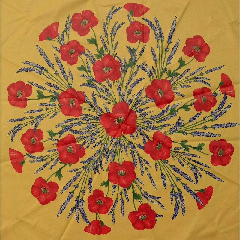 Wipeable Spill Resistant Provencal Cotton Cannes Collection Tablecloth