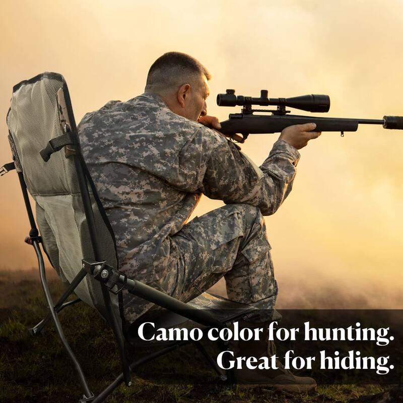 Hunting Chair, Beach Chair, Camping Folding Backpacking Chair with Cup Holder Carry Strap