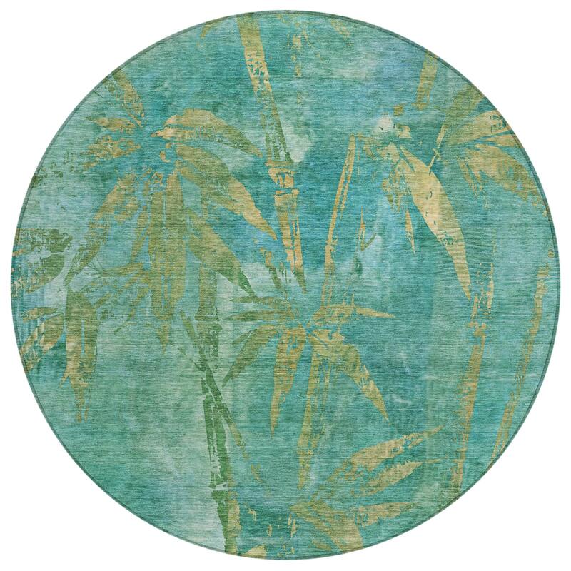 Machine Washable Indoor/ Outdoor Modern Floral Chantille Rug
