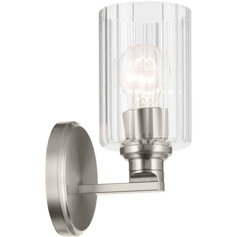Kichler 55224FLU Gioe 10" Tall Bathroom Sconce with Clear Fluted Glass