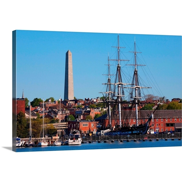 "USS Constitution historic ship, Freedom Trail, Charlestown, Boston, MA" Canvas Wall Art