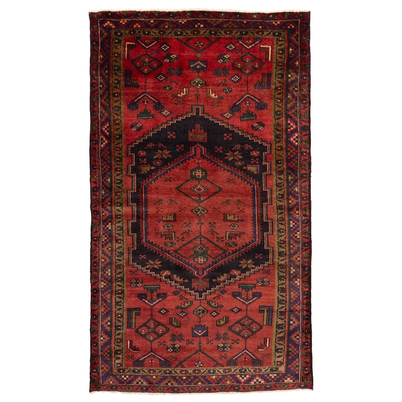 ECARPETGALLERY Hand-knotted Andelz Red Wool Rug - 4'2 x 7'3