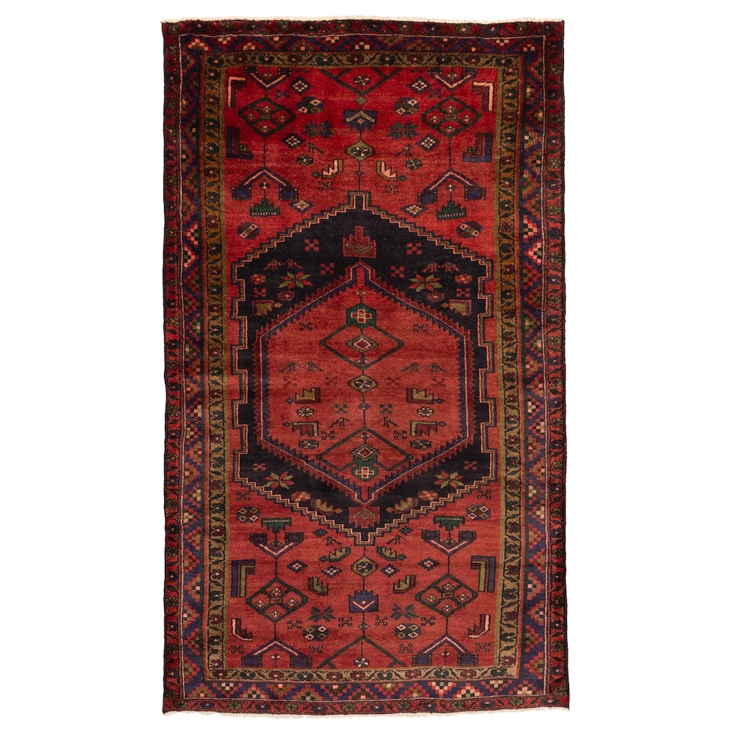 ECARPETGALLERY Hand-knotted Andelz Red Wool Rug - 4'2 x 7'3