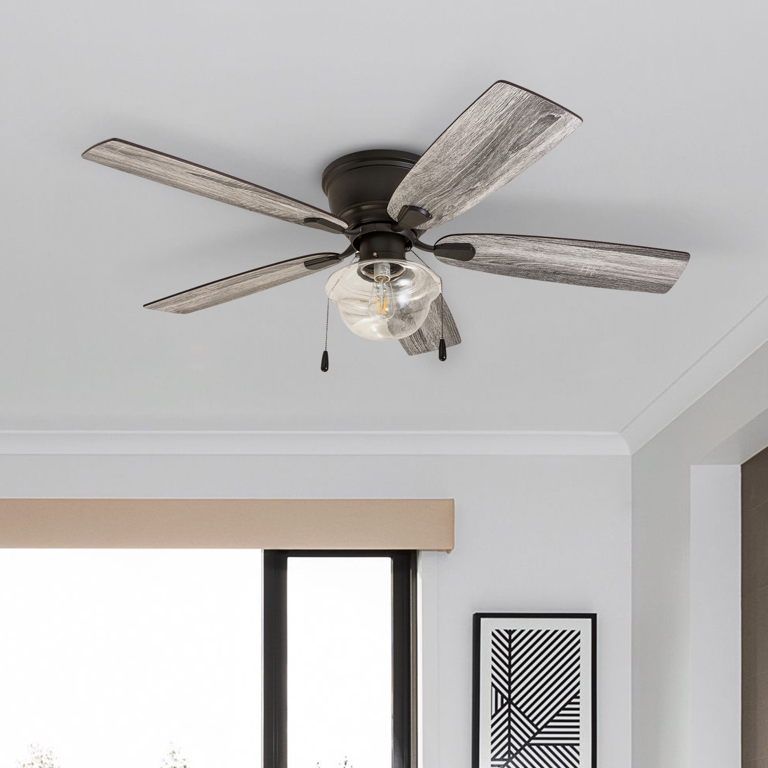 The Gray Barn Marlborough 52-inch Coastal Indoor LED Ceiling Fan with Pull  Chains 5 Reversible Blades - 52 - Overstock - 30878916