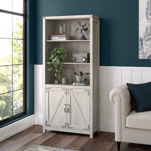 Cottage Grove Tall 5 Shelf Bookcase with Doors by Bush Furniture