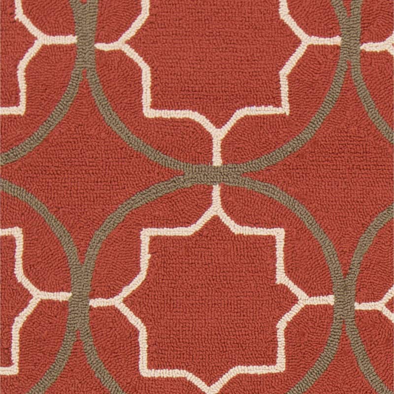 Hand-hooked Dolly Contemporary Geometric Indoor/ Outdoor Area Rug