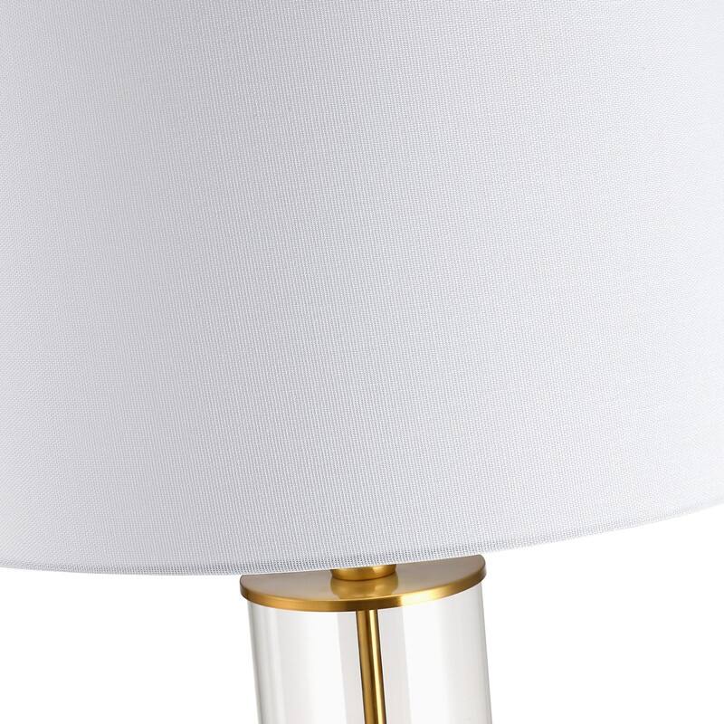 3-Way USB Table Lamp Set of 2 with White Shades - 25.5 in. H