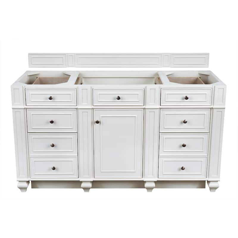 James Martin Vanities Bristol 60" Single Vanity, Bright White - Bright White Cabinet Base Only - No Top