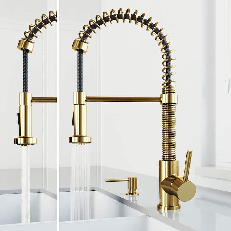 VIGO Edison 19" H Single Handle Pull-Down Sprayer Kitchen Faucet