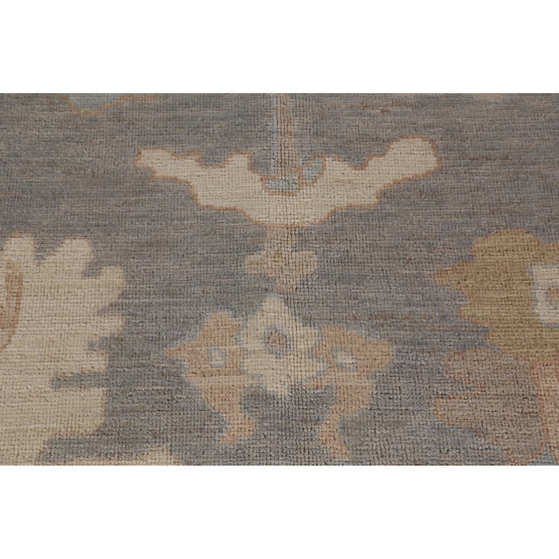 Hand Knotted Oriental 100% Wool Carpet Transitional All-Over Greys & Charcoal Oushak Area Rug - 11' 8'' X 8' 6''