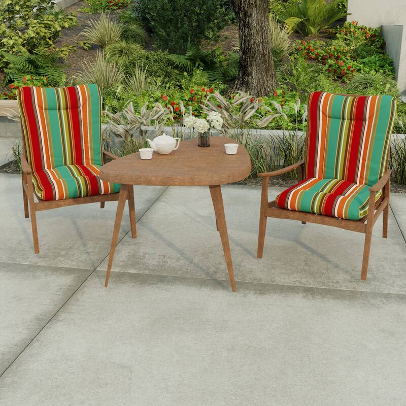 21" x 38" Outdoor Chair Cushion with Ties and Loop - 38'' L x 21'' W x 3.5'' H