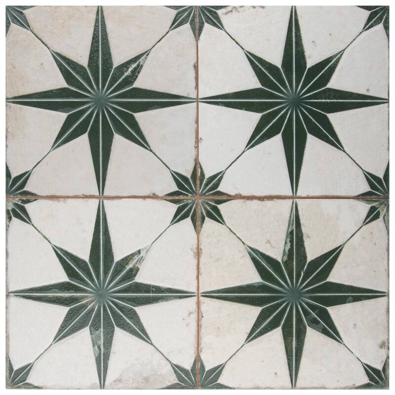 Merola Tile Kings Star Luxe Sage 17-5/8" x 17-5/8" Ceramic Floor and Wall Tile