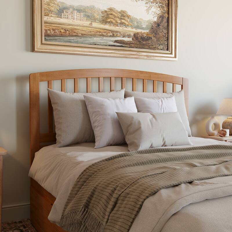 AFI Richmond Headboard with Attachable Charger - Light Toffee - Queen