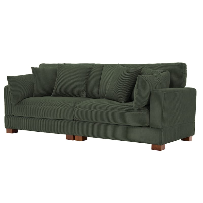 84.5″W Modern Corduroy Couch Modular Sofa