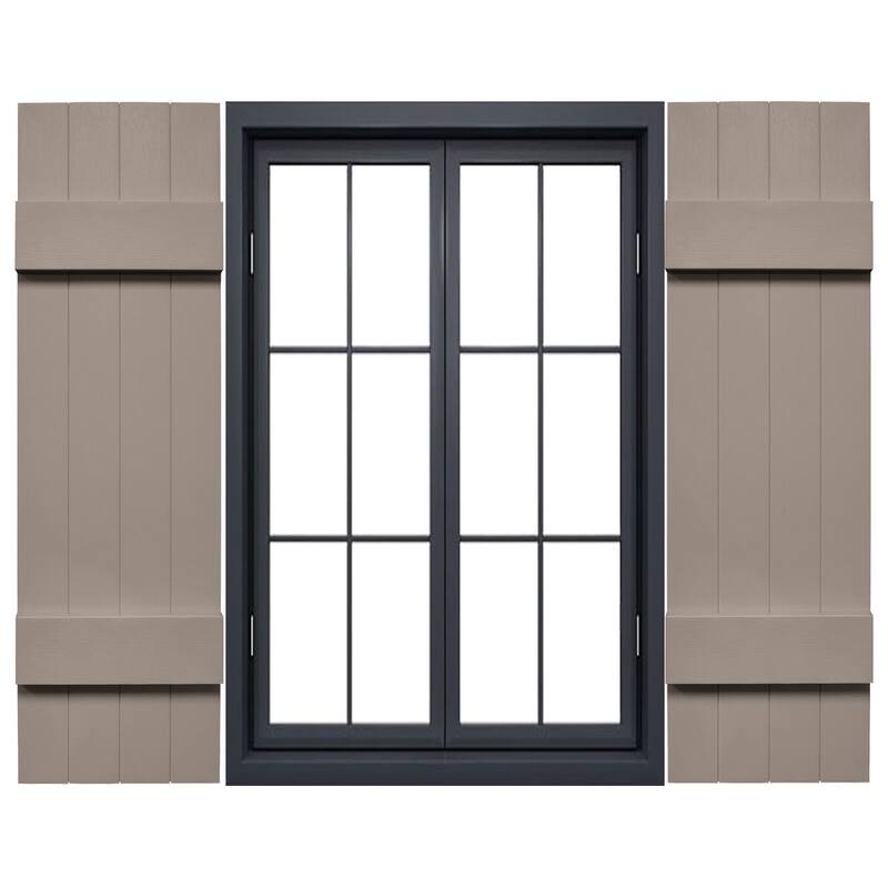 Mid-America Vinyl, Standard Size Four Board Joined Shutters - 14"W x 51"H - 008 - Clay