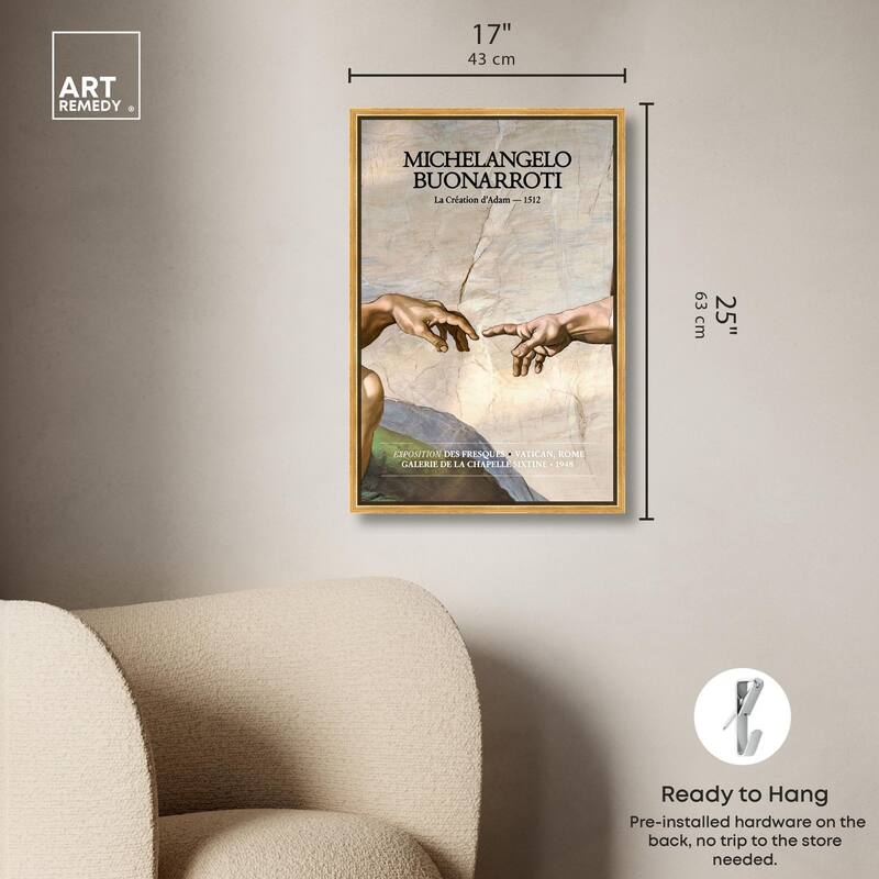 Touching Fingers Canvas by Art Remedy