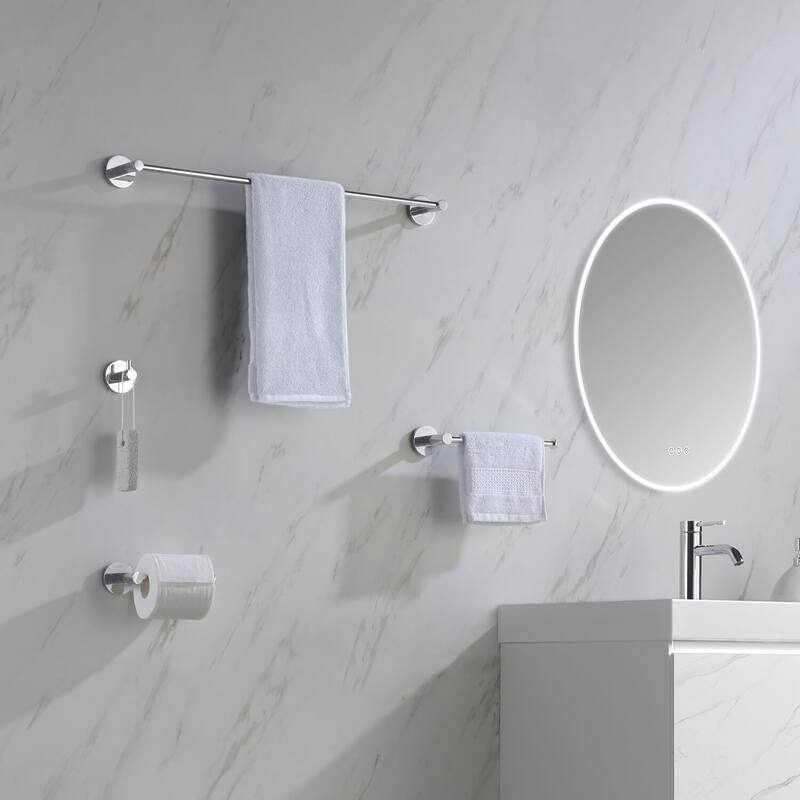 Circular 4-Piece Bathroom Hardware Set