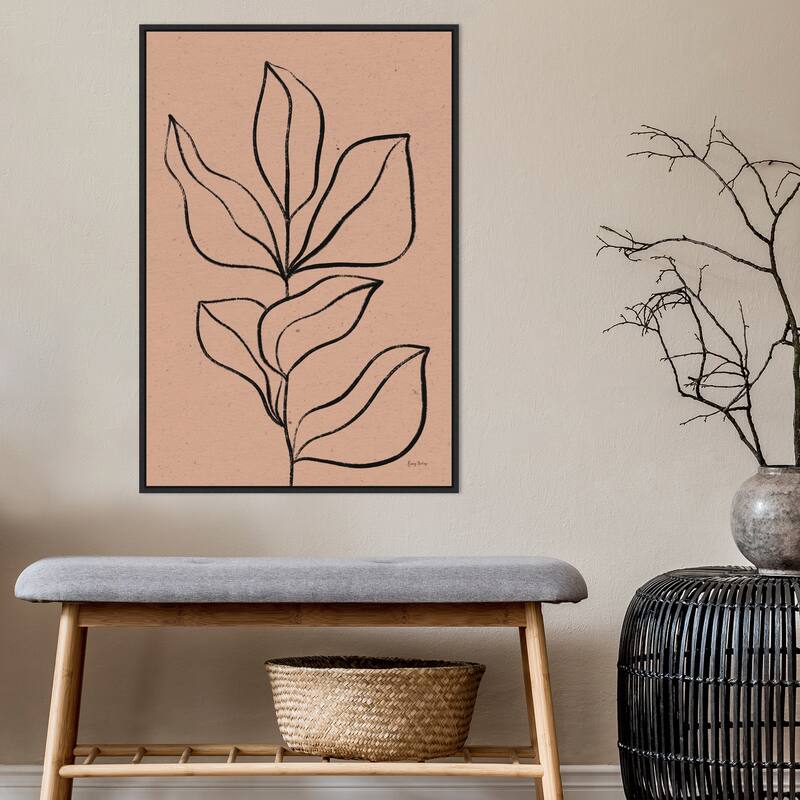 Balance VII (Leaves) by Becky Thorns (23 x 33 in.), Framed Canvas Wall Art Print - Sylvie Black - Sylvie Black