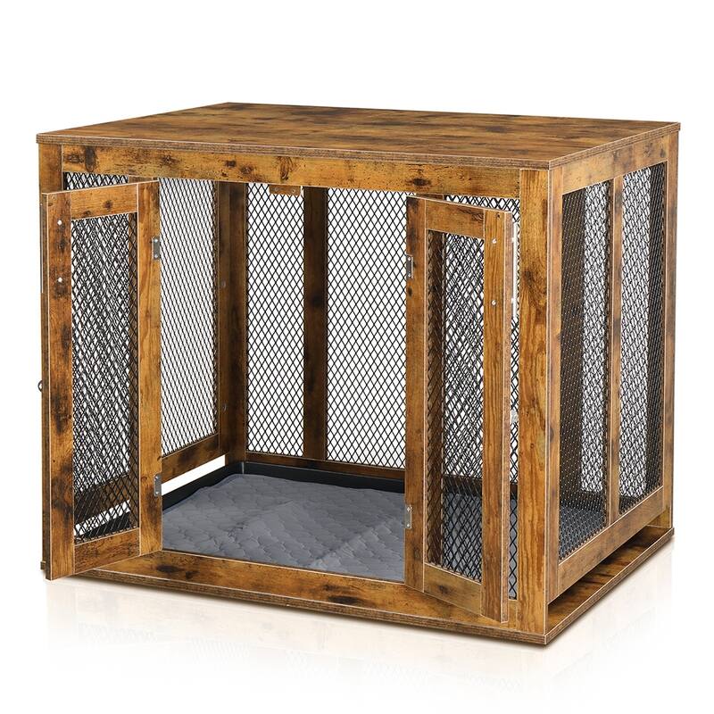 Indoor Aesthetic Puppy Kennel Furniture Dog Cage with Tray and Door