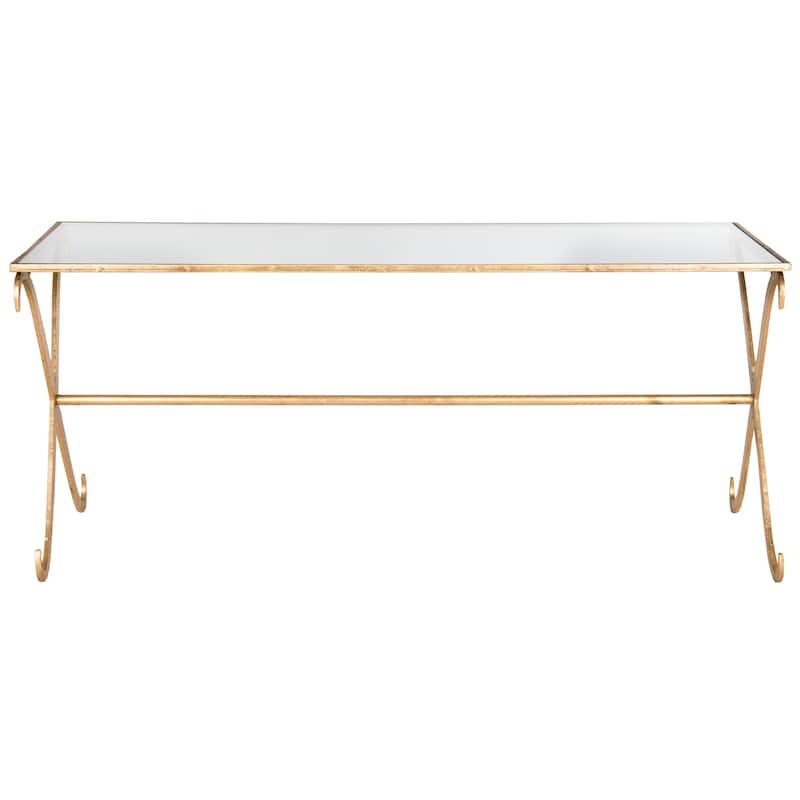 SAFAVIEH Lavar Gold/ Tempered Glass Top Coffee Table - 43" x 20" x 18.3"