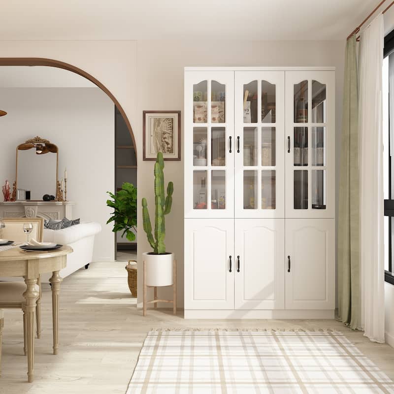 Home Office Storage Solution White Bookshelf, Pantry, and Display Unit