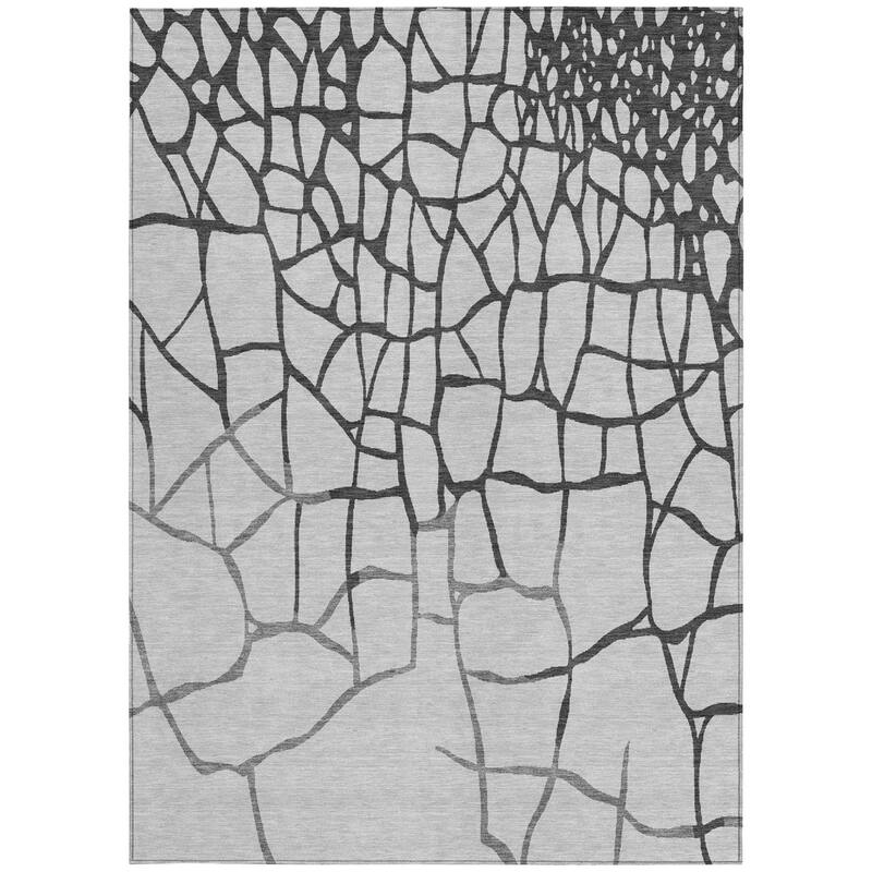 HomeRoots Abstract Transitional Rectangle Outdoor Rug