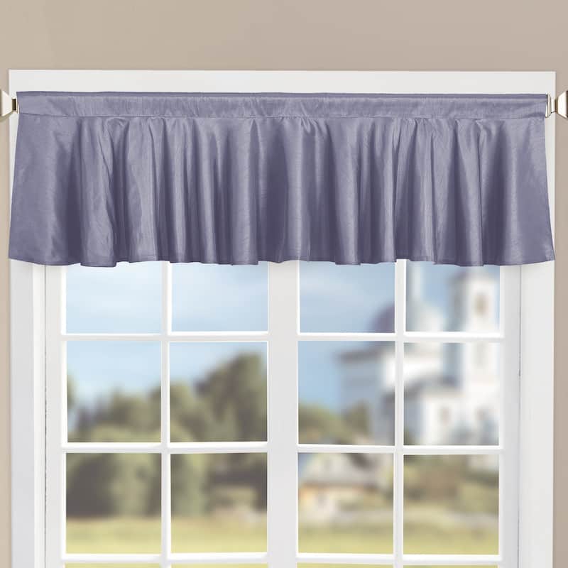 Home Soft Things Solid Faux Silk 1 Piece Valance Set,60" x 19" - 60" x 19"
