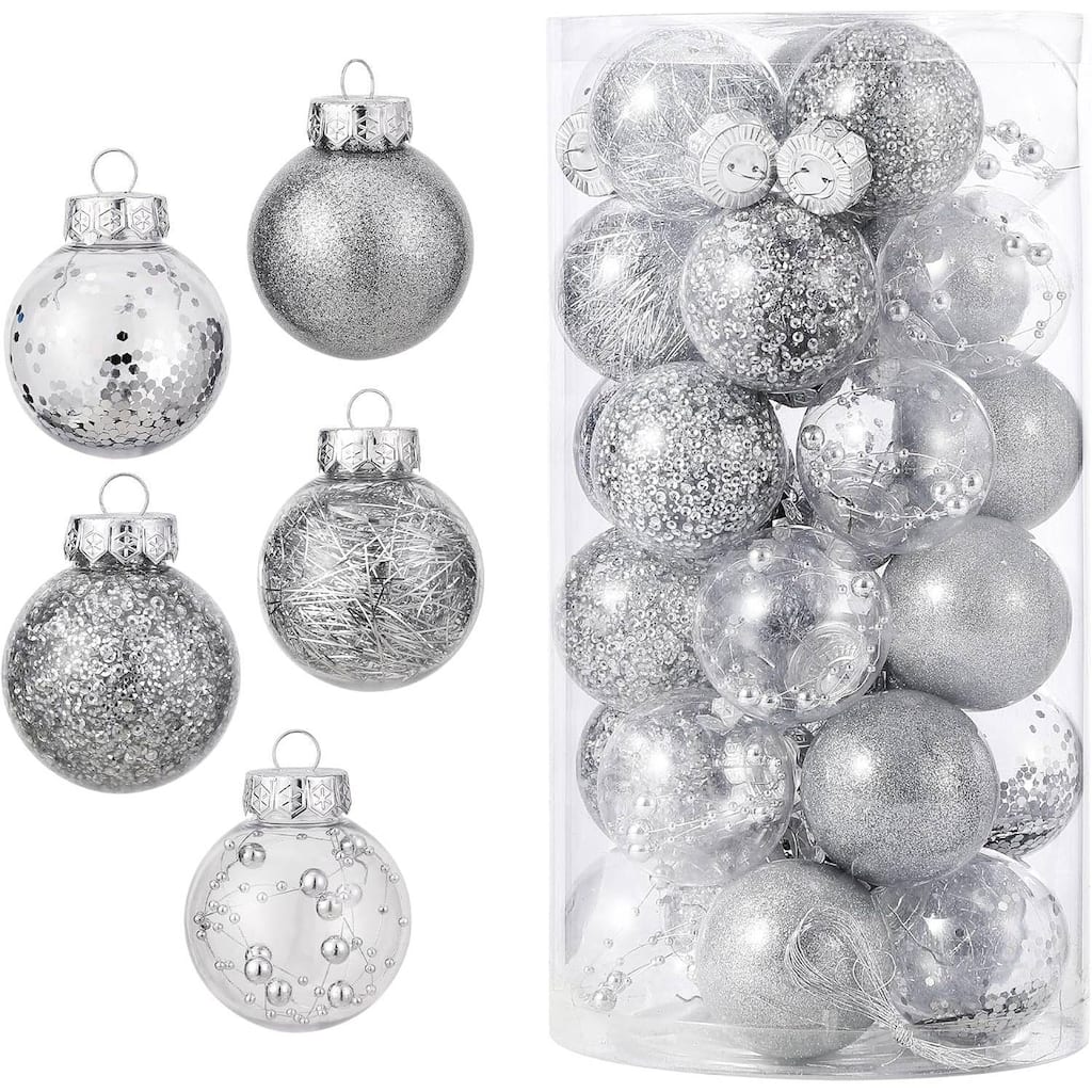 30 Pcs Shatterproof Christmas Ball Ornaments for Holiday Wedding Party Decoration - N/A