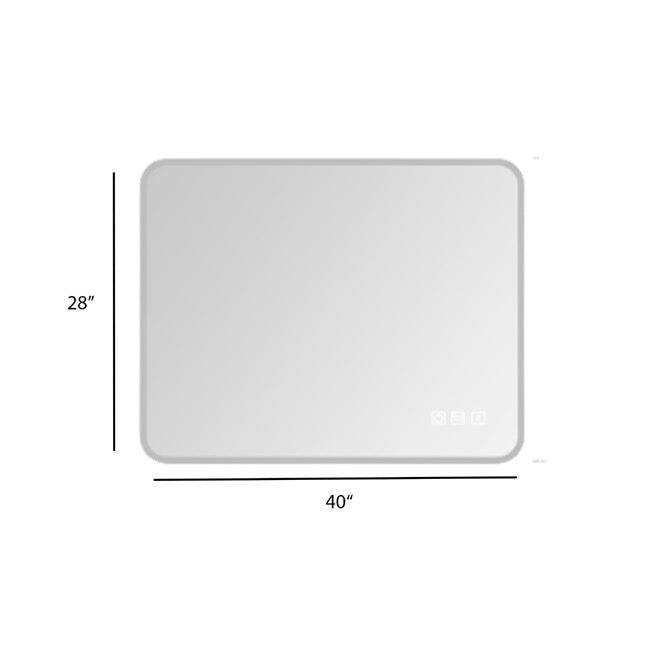 Rectangular Wall-Mounted Dimmable LED Bathroom Vanity Mirror with Defogger and Bluetooth Music Speaker