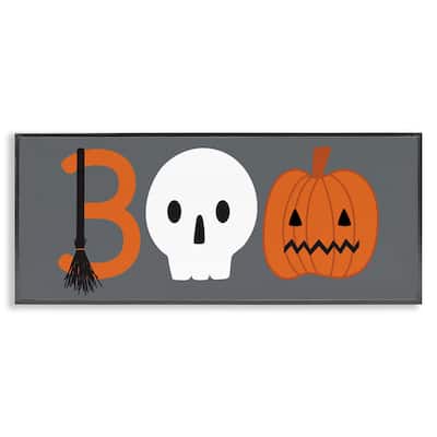 Stupell Boo Halloween Fun Typography Framed Giclee Art Design By Sazerelli Designs