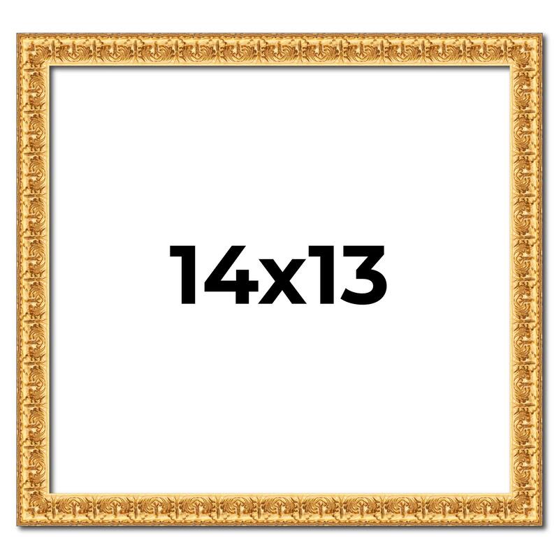 14x13 Frame Gold Real Wood Picture Frame Width 1 inches | Interior