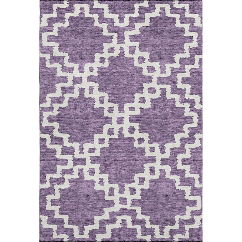 Premium Washable Super Soft Geo Trellis Mayfield Rug