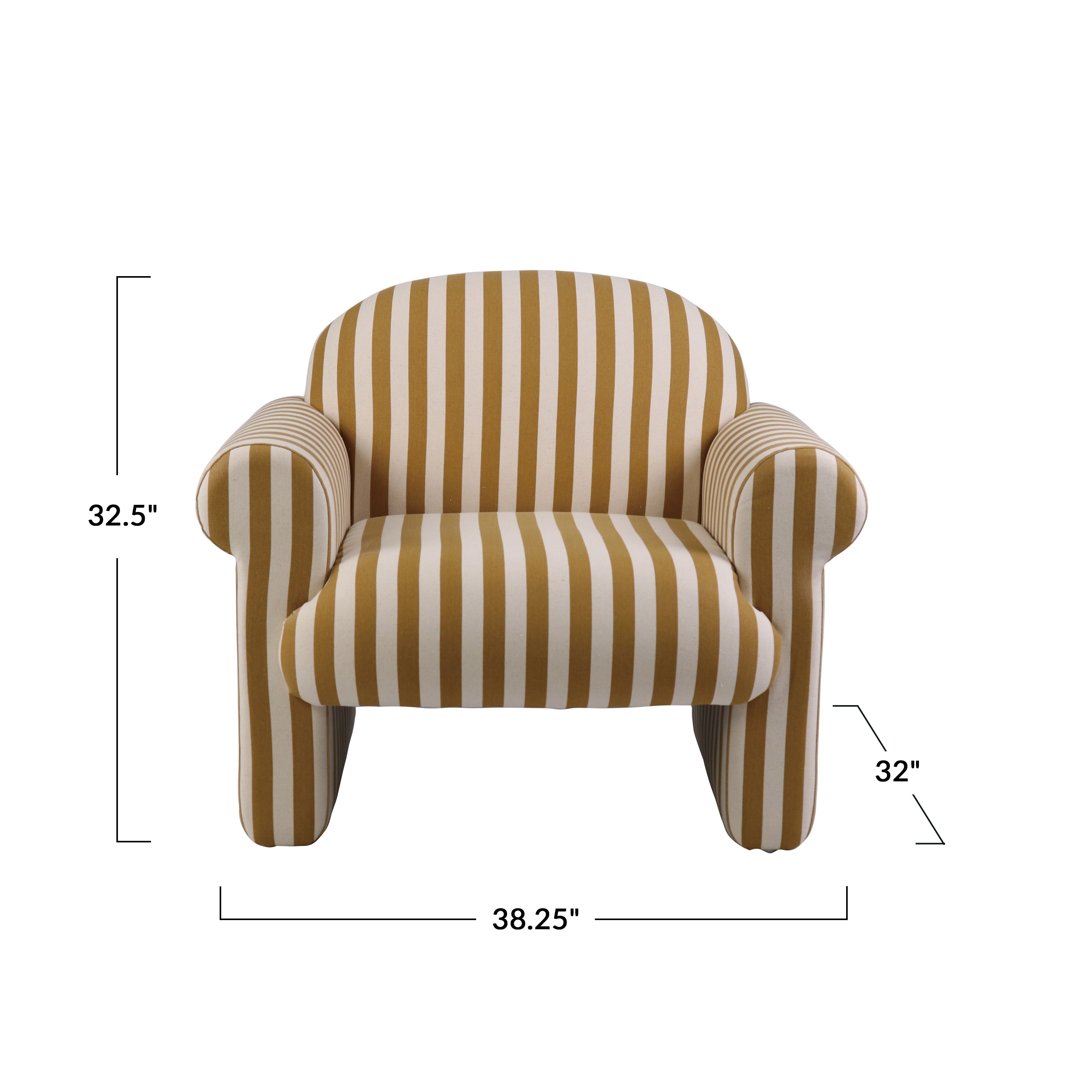 Fabric Upholstered Striped Chair - 38.38