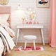 preview thumbnail 15 of 28, Costway Kids Vanity Set Princess Vanity Table & Chair Set with Lighted - See Details
