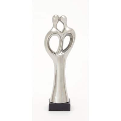 Porcelain Ceramic Family Decorative Sculpture - Silver - Roche River Decor