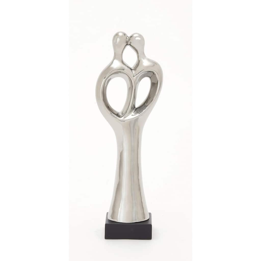 Porcelain Ceramic Family Decorative Sculpture - Silver - Roche River Decor