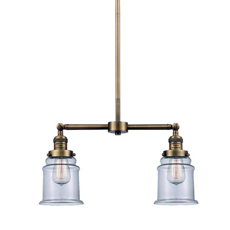 Innovations Lighting Canton 2 Light 21" Wide Linear Chandelier - Brushed Brass / Clear