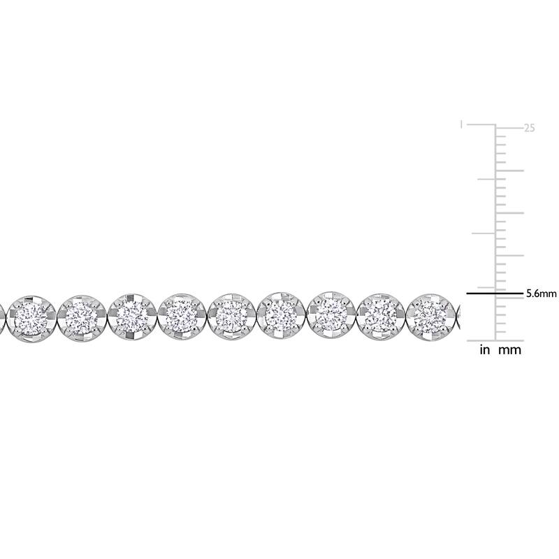 Miadora 14k White Gold Diamond Tennis Bracelet 1 1/3 to 6 1/10ct TDW