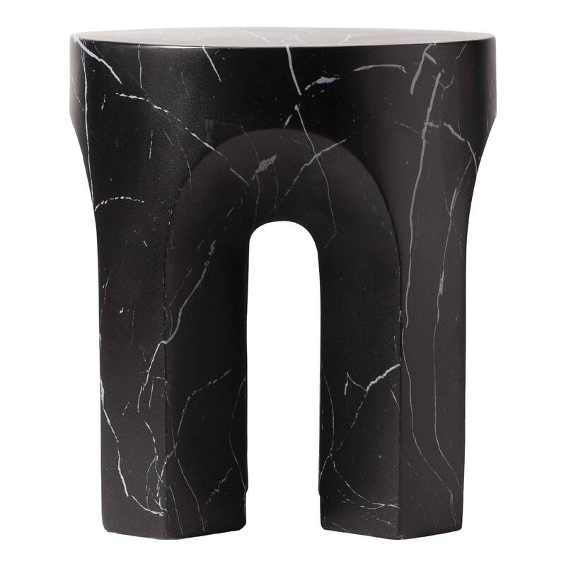 Round Side Table End Table in Fiberstone for Indoor and Outdoor