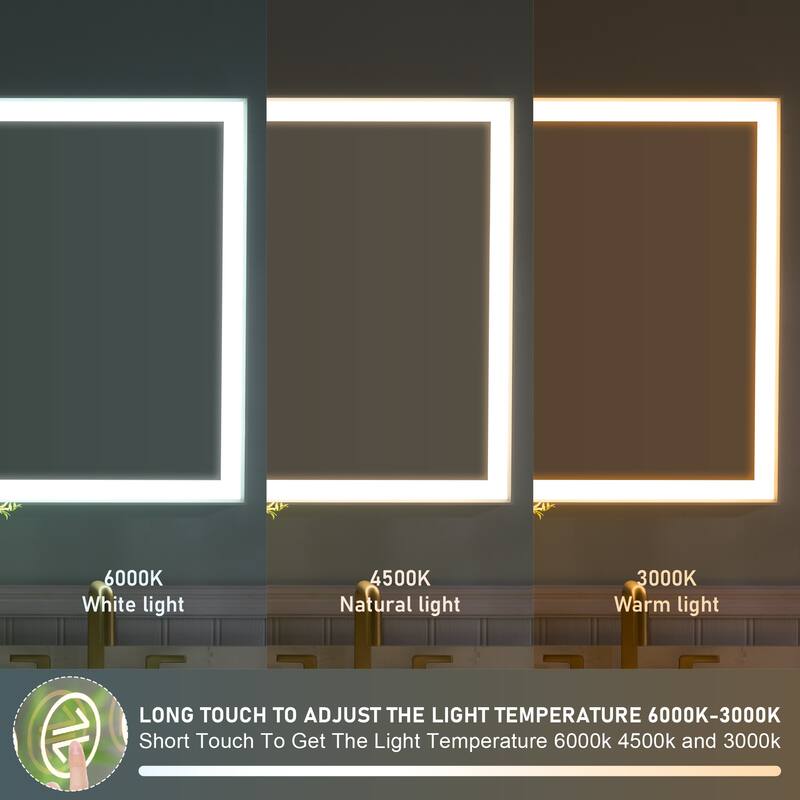 Wall Mounted Bathroom Heavy Duty Framed LED Mirror With bright light And And Memory Function