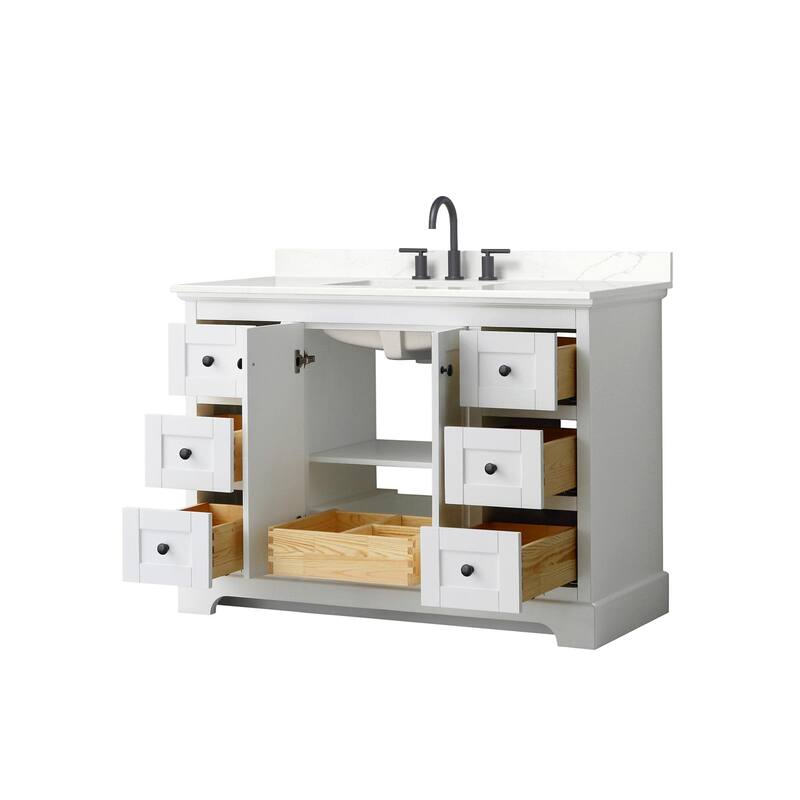 Wyndham Collection WCV232348S-QTZ-US3MXX Avery 48" Free Standing