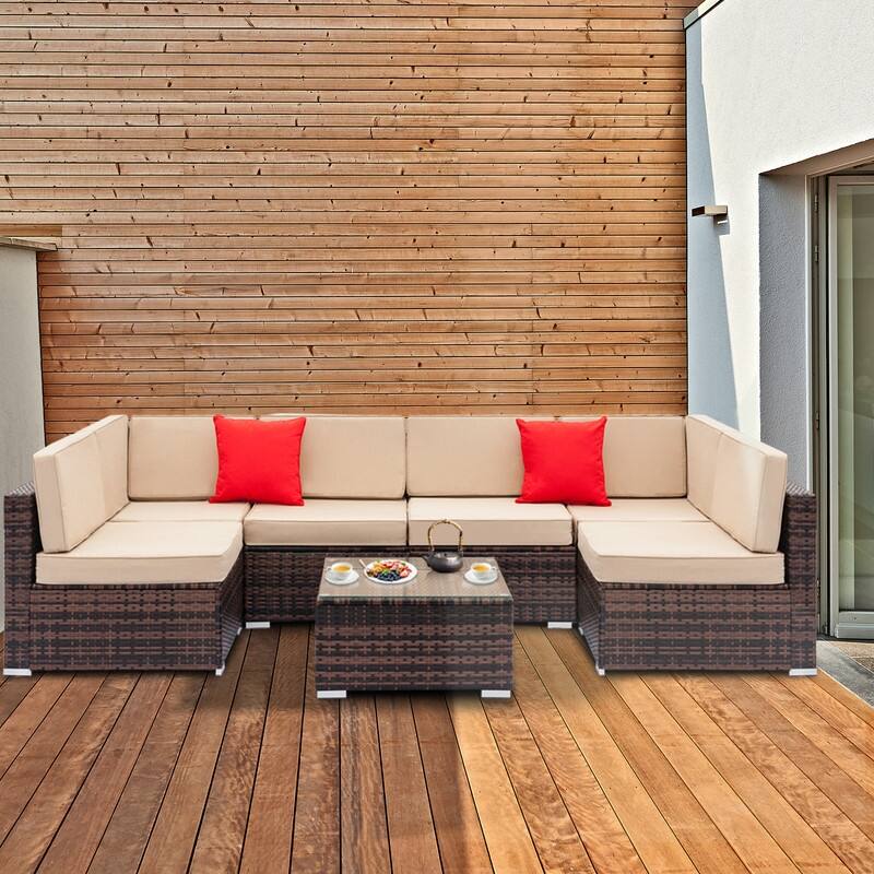 Gereja PE Rattan 7-piece Outdoor Sectional Sofa Set by Havenside Home